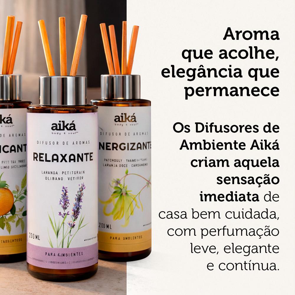 Difusor De Ambiente 200ml Óleos Essenciais Com Varetas Aiká
