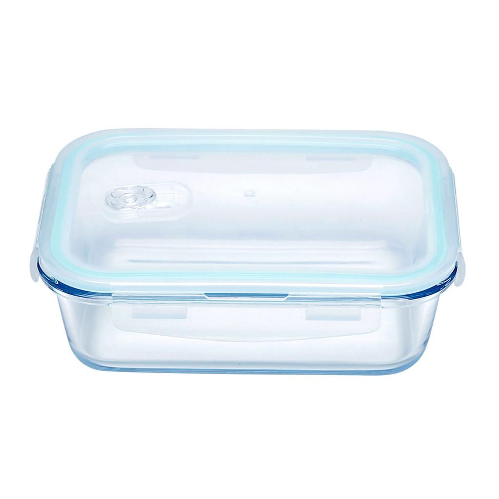 Pote hermético de vidro borossilicato transparente c/tampa plástica 1L