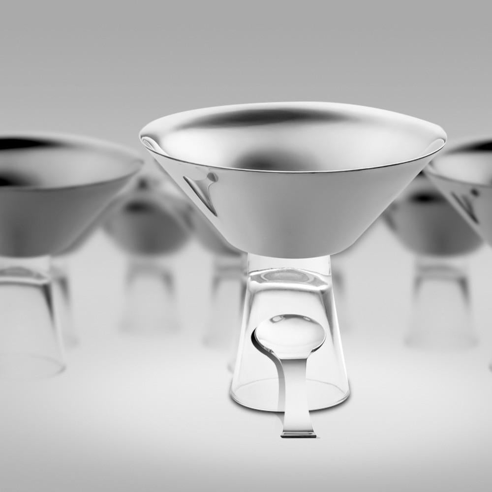 Taça Inox Suzzara Com Colher Design Elegante E Durável Riva