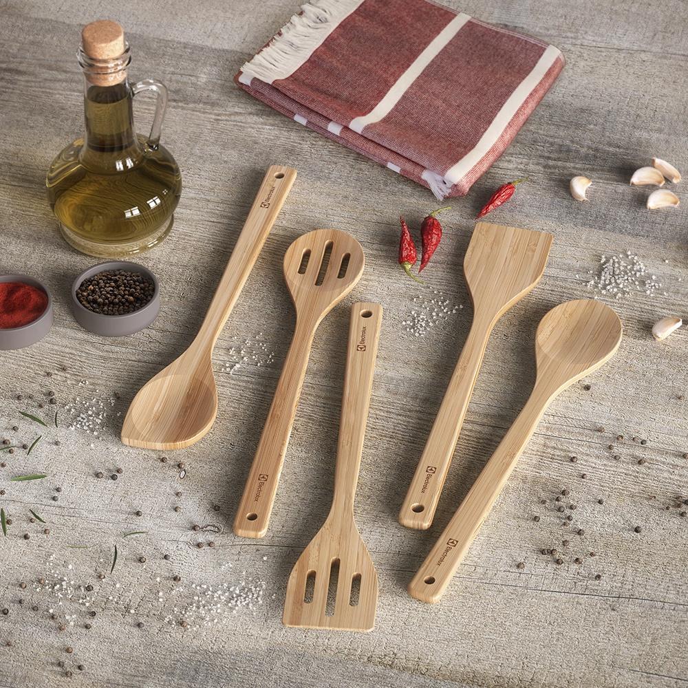 Conjunto de Utensílios de Bambu com 6 peças